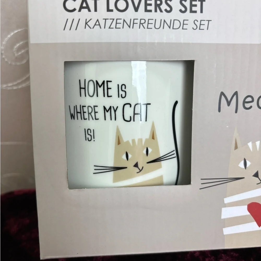 Cat Lovers Ceramic Bowl/Mug Set , NIB